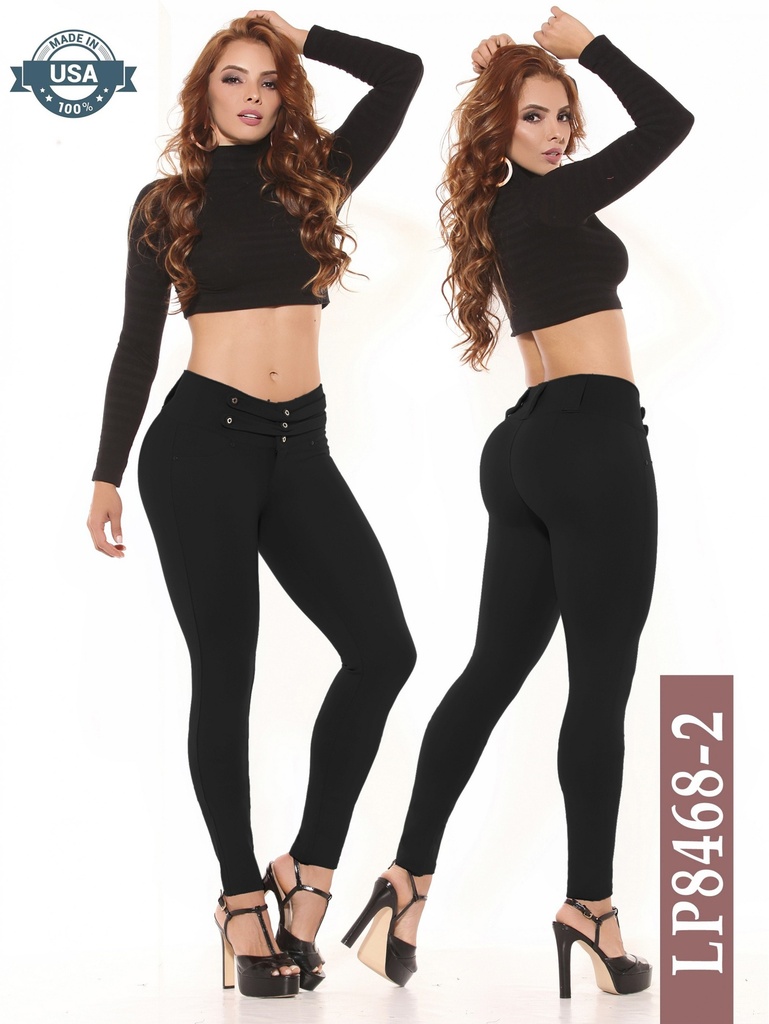 Women's Black Skinny Stretch Pants LP8468-2