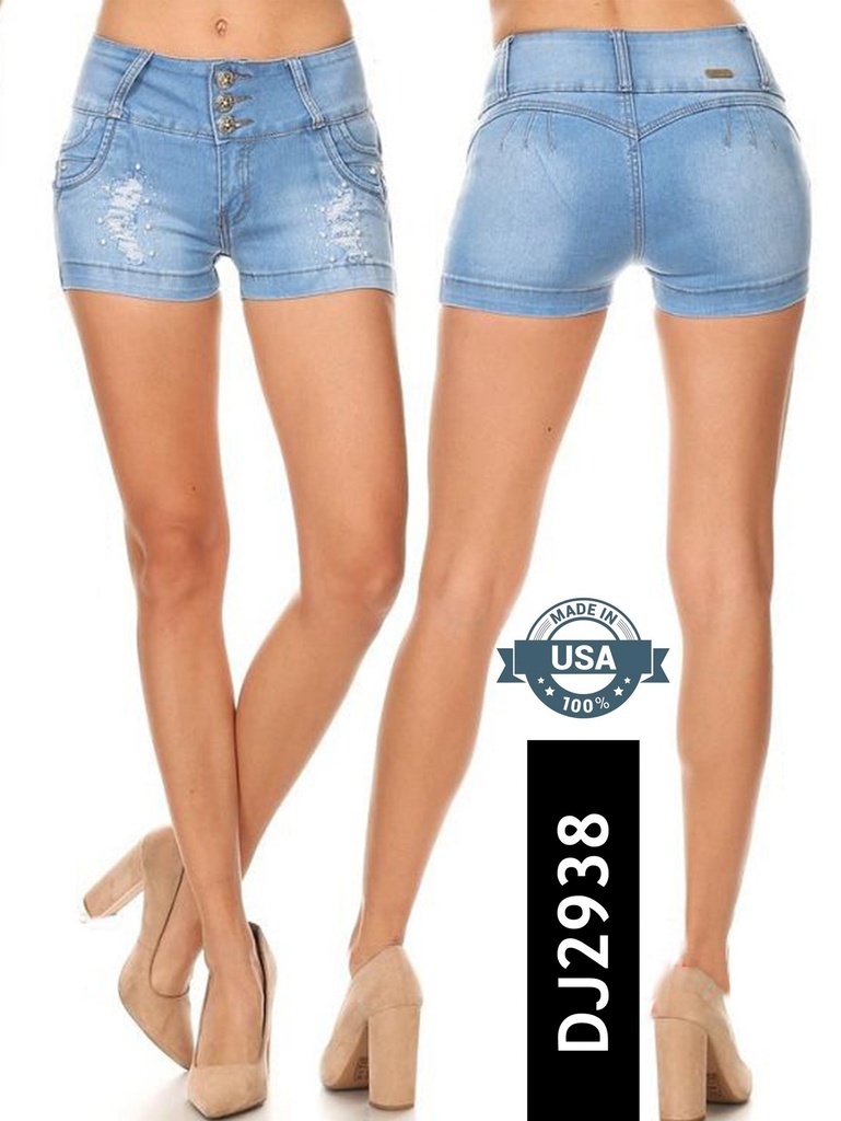 Short Mezclilla Rasgada Lavado Claro para Mujer DJ2938