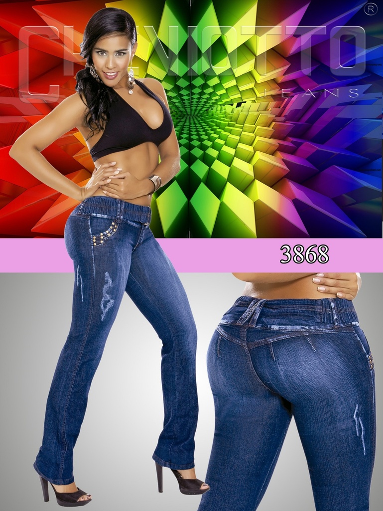 [000101386801] Jeans Levantacola Colombiano Cheviotto
