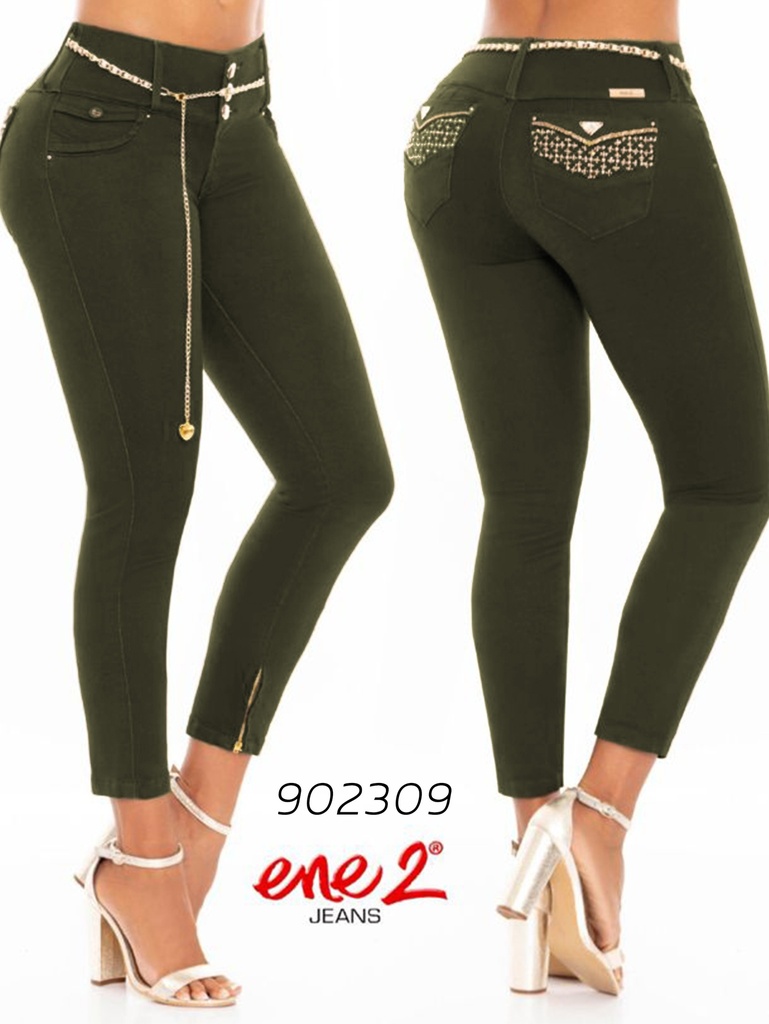 Women's Olive Green Butt Lift Skinny Jeans 902309