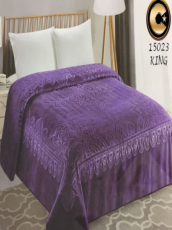 [27215023K] Women's Purple King Size Plush Plush Blanket 15023
