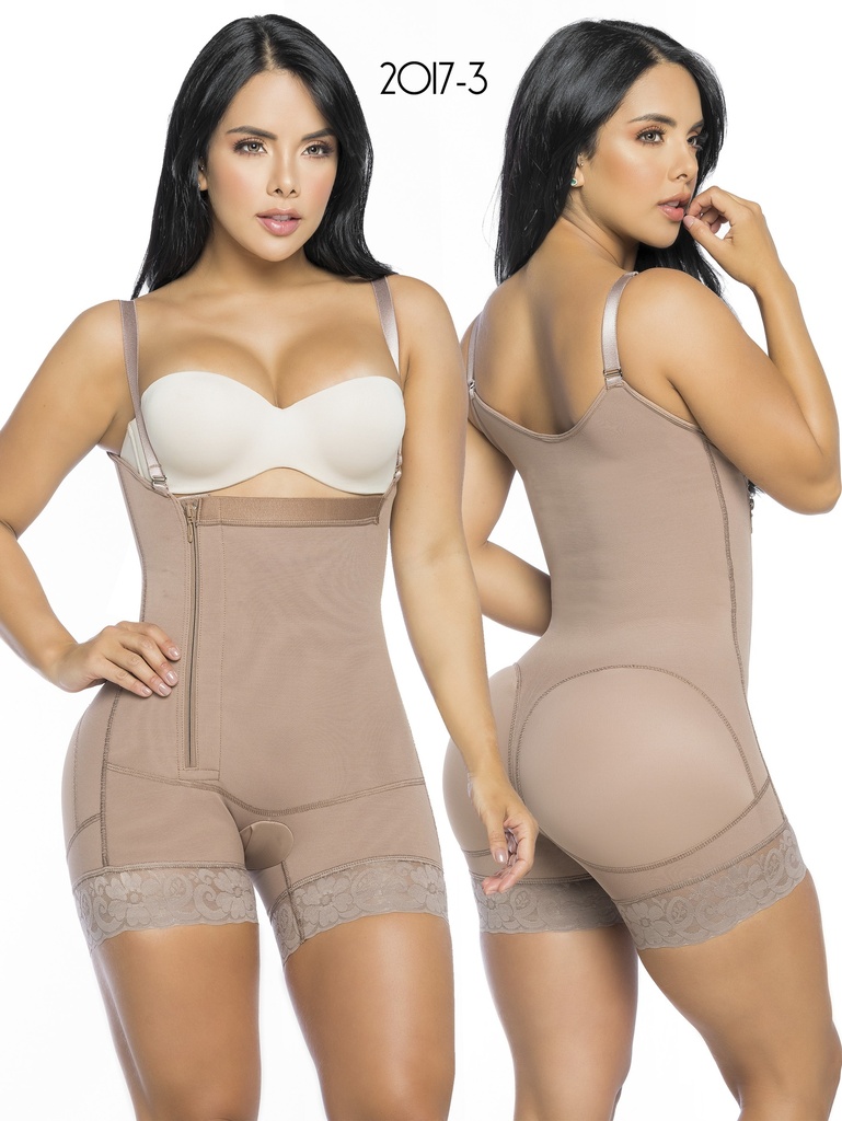[3112017XL03] Women's Mocha Open Bust Short Body Shaper Shapewear Body Shaper 2017-3