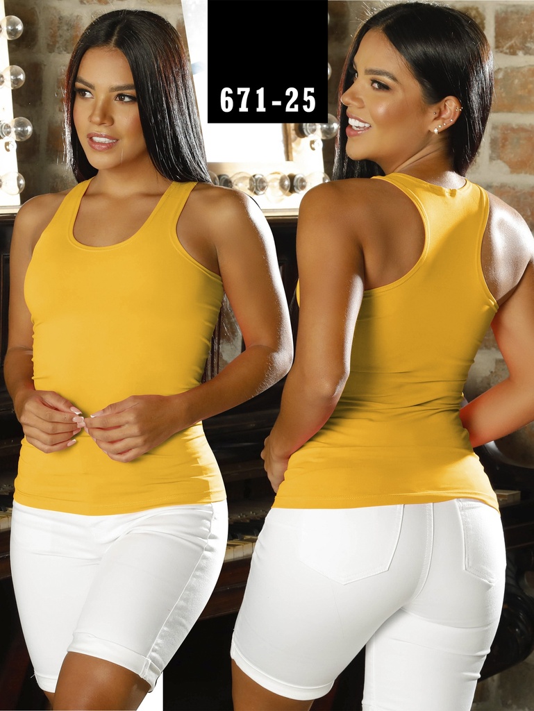 Women's Mustard Racerback Top 671-25