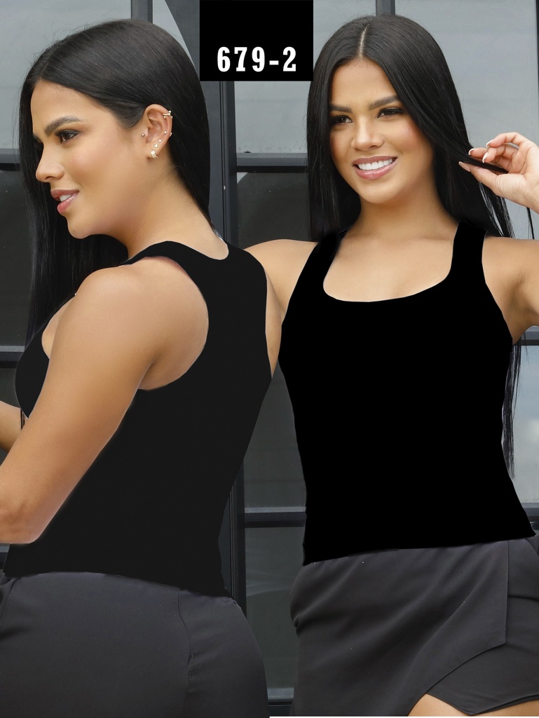 Top Espalda Nadadora Negro para Mujer 679-2