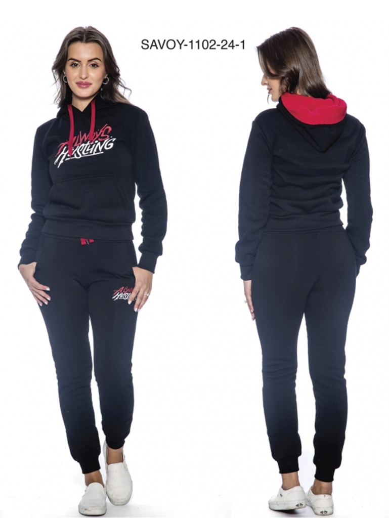 Conjunto Deportivo Sudadera con Capucha y Jogger Azul Marino para Mujer Savoy-1102-24-1