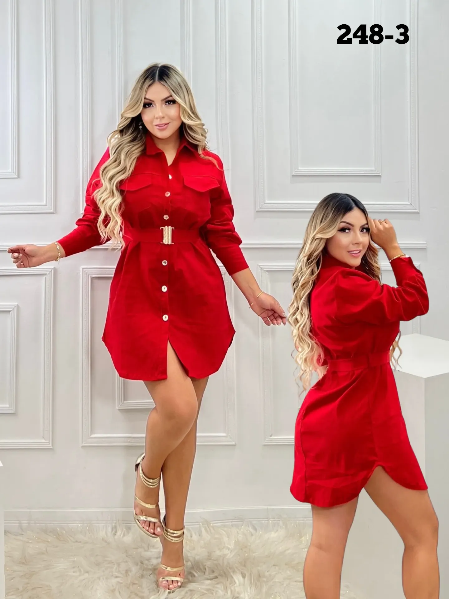 [3772483S/M] Vestido Camisero Moda Colombina 248-3 (S/M)