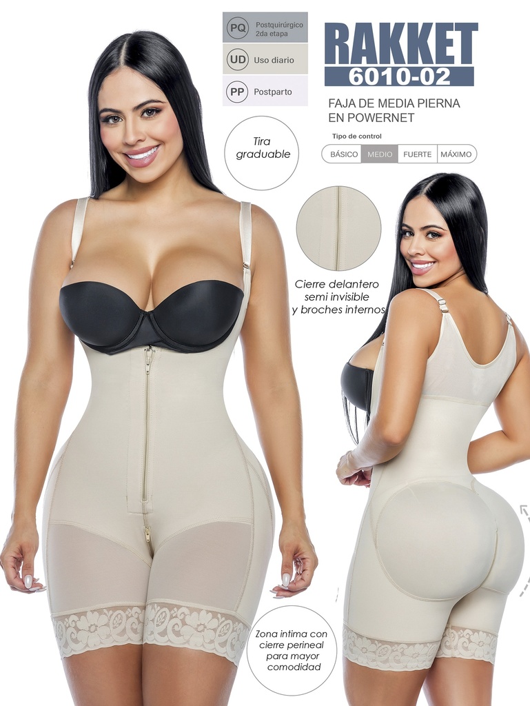 Women's Beige High Waist Shaper Shorts with Hooks Shapewear Body Shaper 6010-02