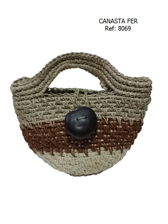 [3668069] Women's Tan & Brown Basket Handbag Handwoven Bag 8069