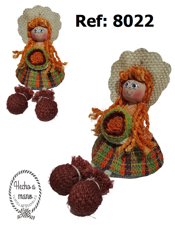 [3668022] Women's Orange Hair Handmade Artisan Doll 8022