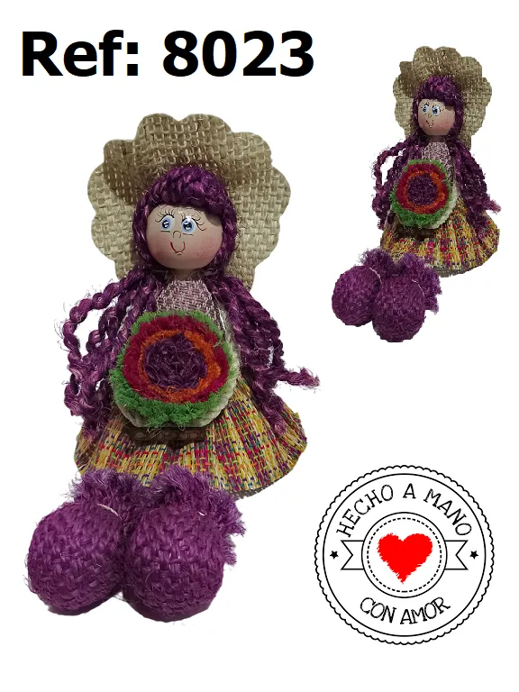 Muñeca Artesanal Morada para Mujer 8023