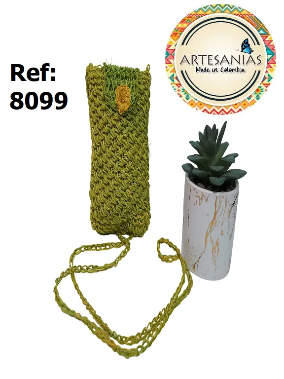 Women's Green Knit Phone Crossbody Bag 8099