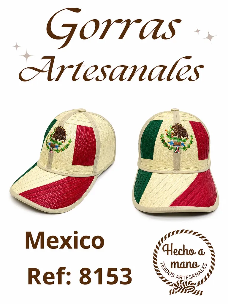 Gorra Artesanal Bandera de México México para Mujer 8153