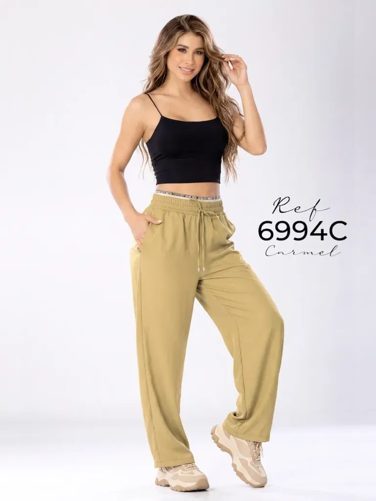 Pantalón Pantalón Jogger Deportivo Caqui para Mujer 6994C