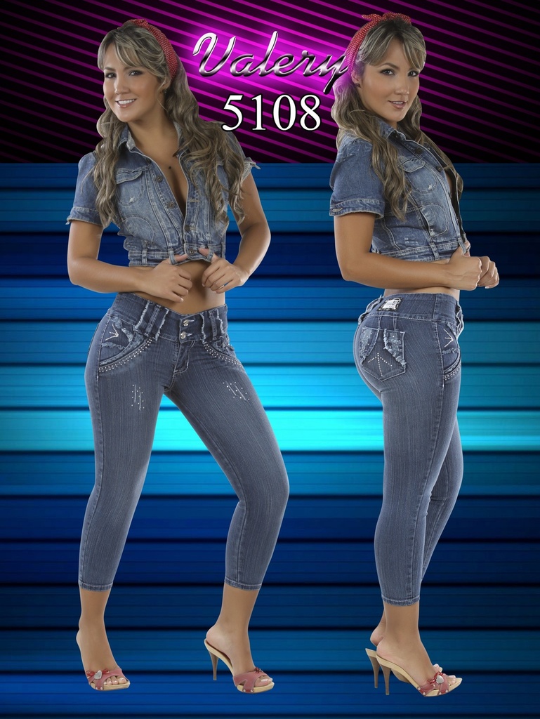 Women's Gray Acid Wash Butt Lift Capri Jeans 5108
