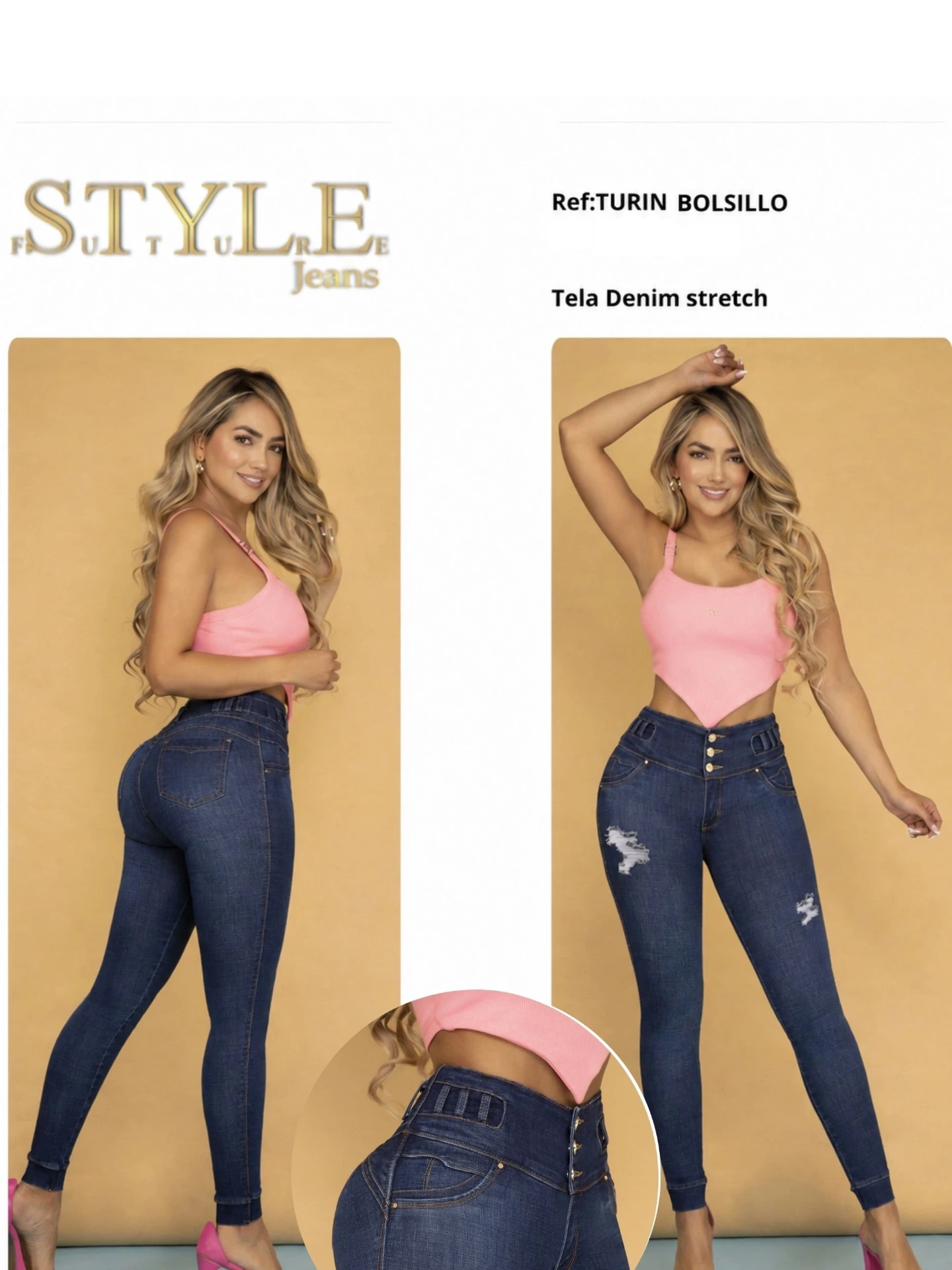 [321TURINB07] Jeans Levantacola Colombiano
