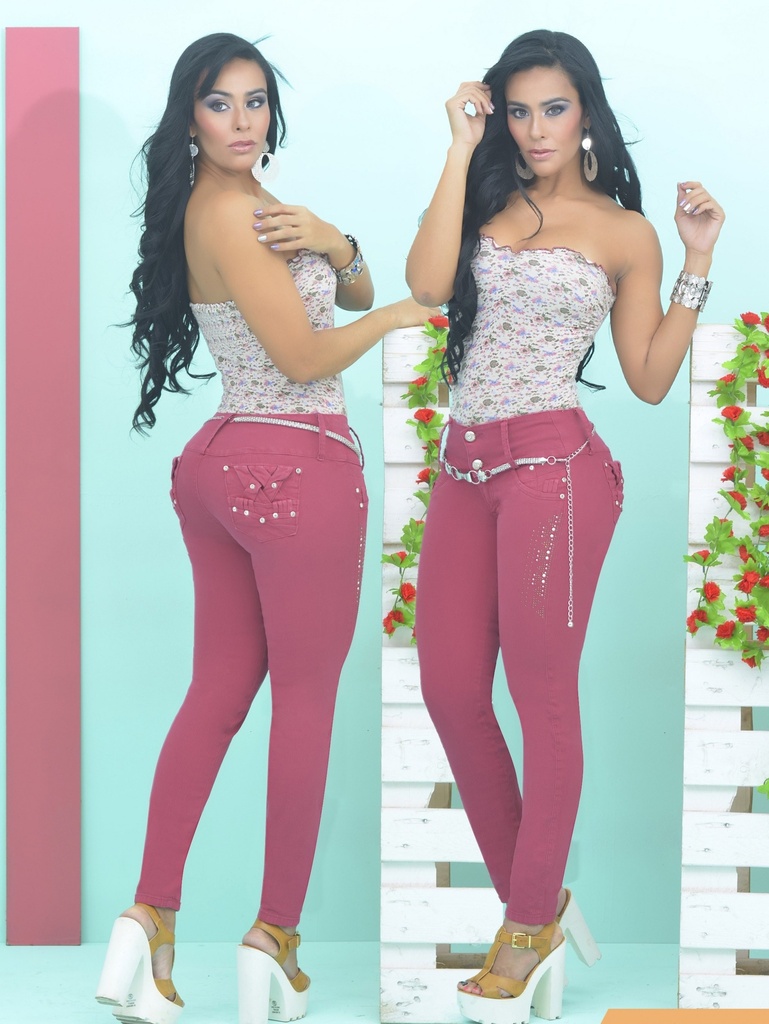 [1035009X01] Women's Raspberry Butt Lift Skinny Jeans 5009X (1)