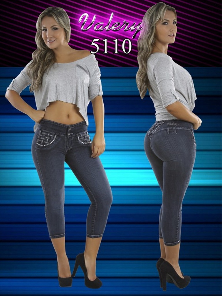 [103511001] Women's Charcoal Gray High-Waist Butt Lift Capri Jeans 5110 (1)