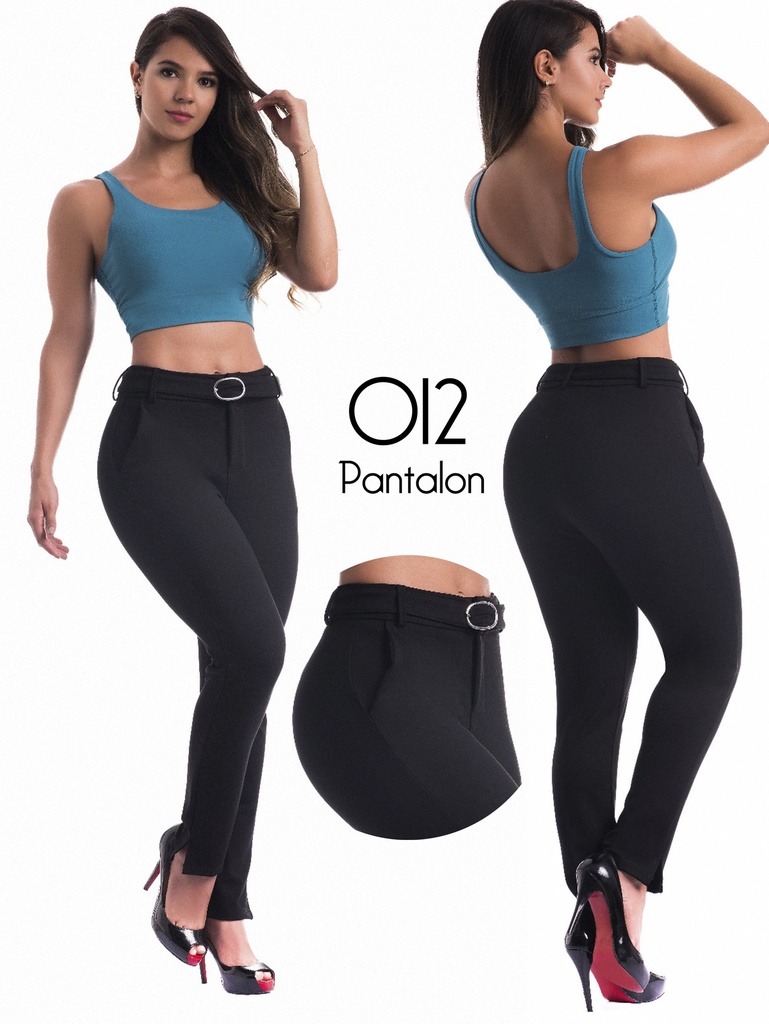 Pantalón Tiro Alto Ajustados Negro para Mujer 012