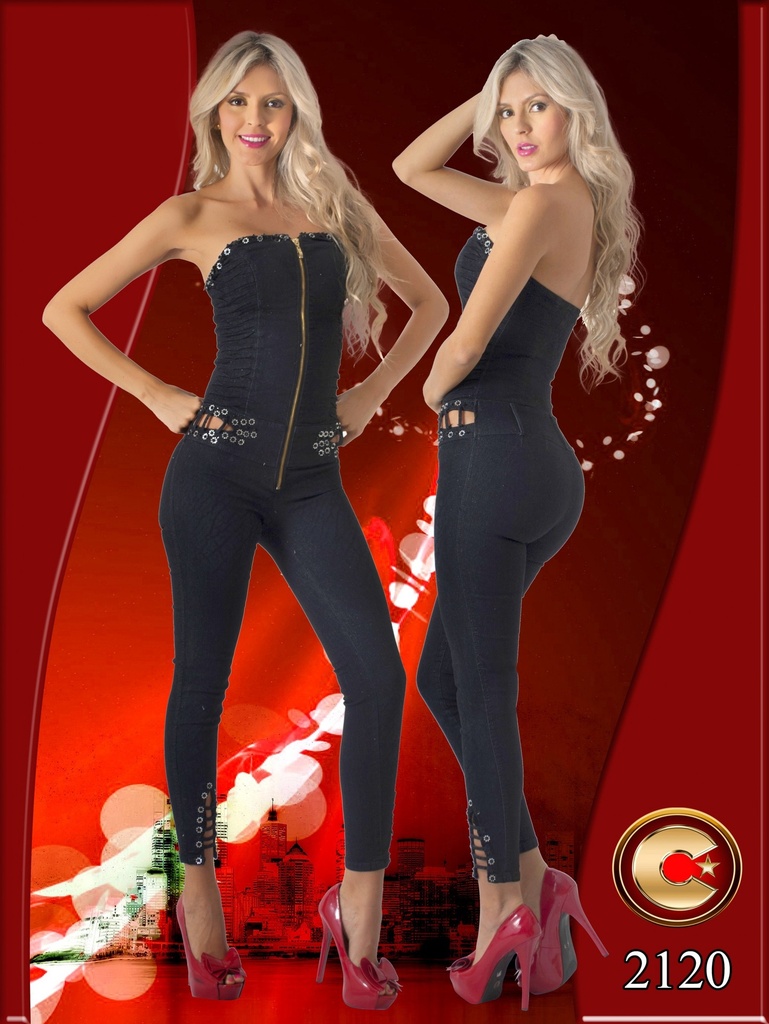 [102212001] Enterizo Jeans Levantacola Capellini