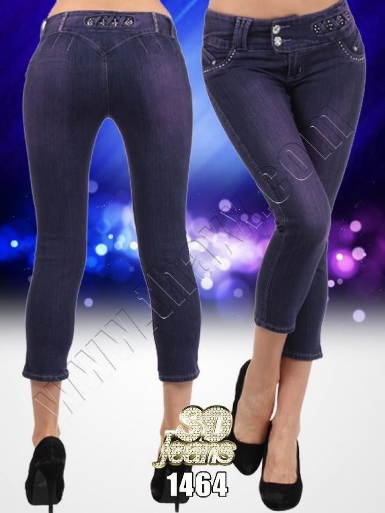 [1081464z09] Women's Dark Indigo Butt Lift Capri Jeans 1464 (9)