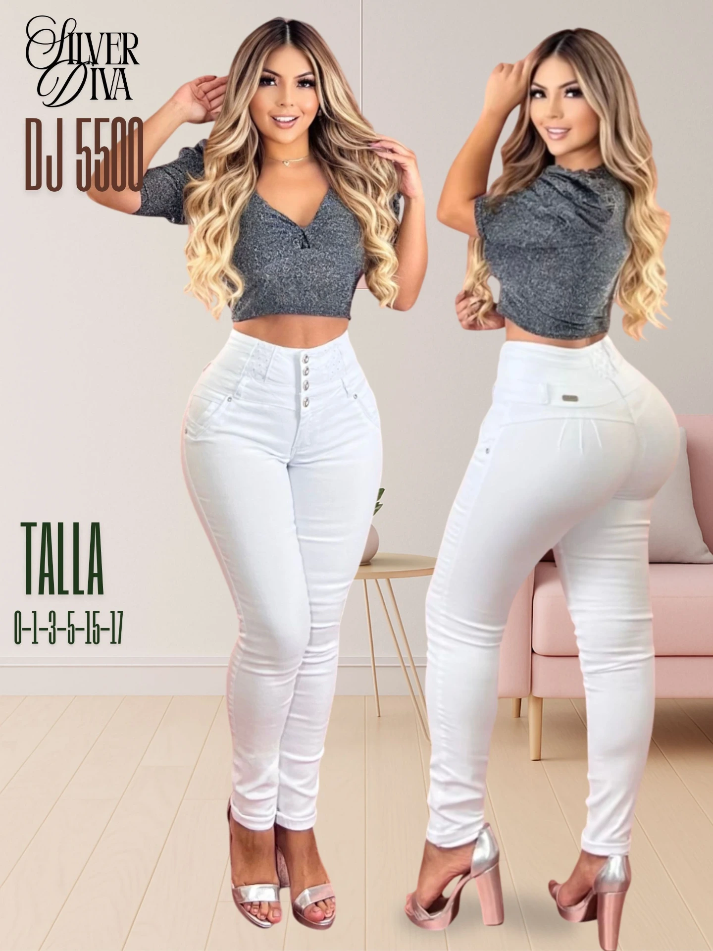 [108DJ550001] Jeans Levantacola Silver Diva (1)