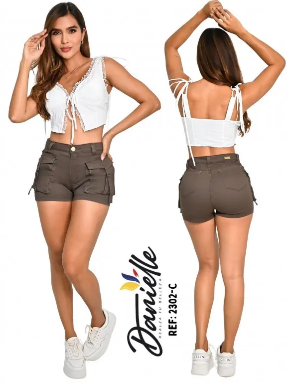 Women's Taupe Butt Lift Stretch Shorts 1092302-C