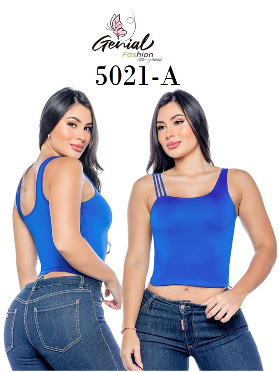 Top Doble Tiras Azul Rey para Mujer 5021-A