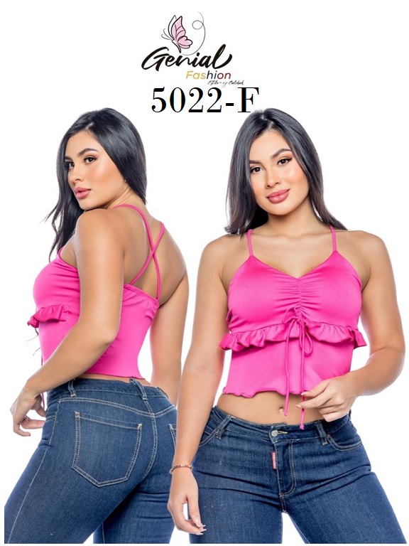 Women's Hot Pink Ruffle Cami Top 5022-F