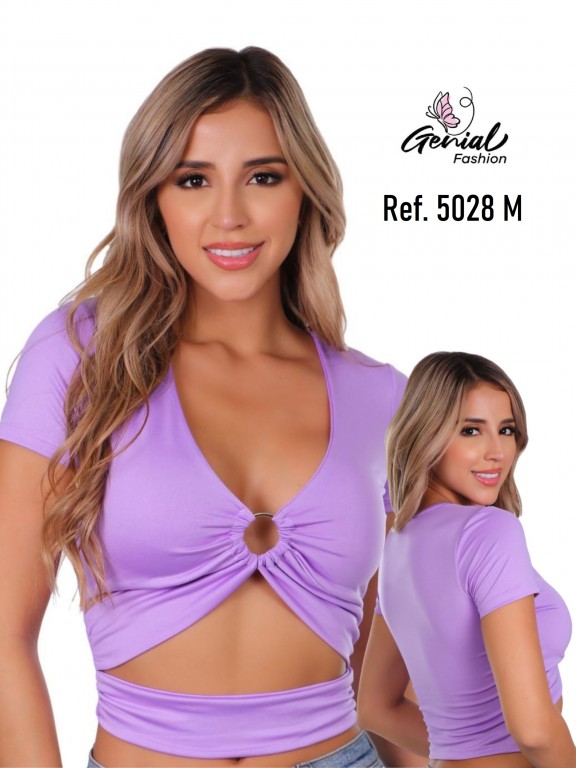 Women's Lilac Twist-Front Crop Top 5028M