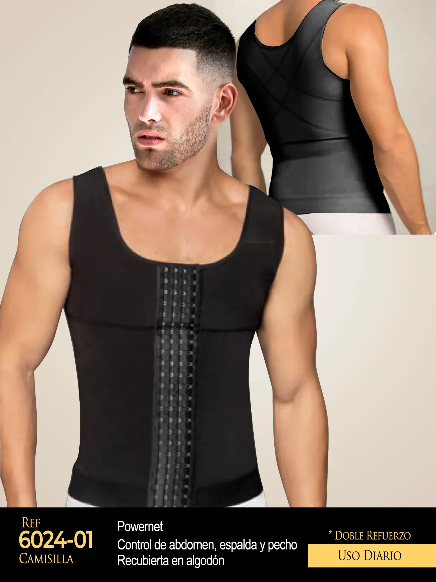 [1106024XL01] Fajas Studio AA Camisilla en Powernet Hombre (XL)
