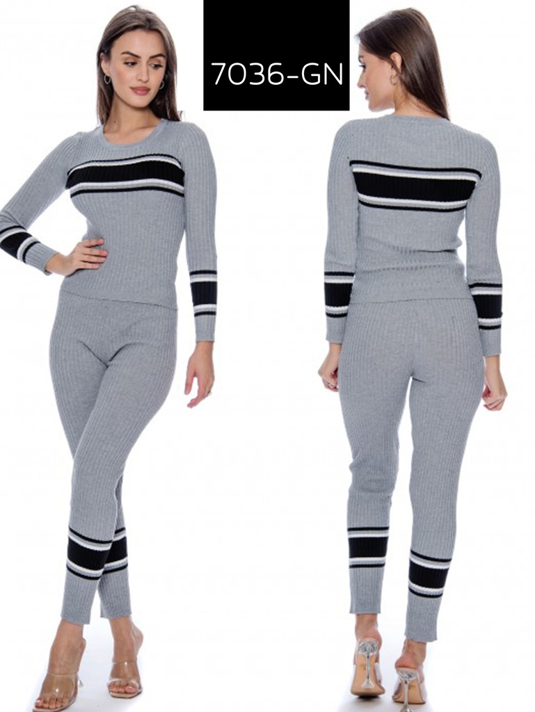 [2007036GNM] Conjunto Sueter 7036  Gris-Negro (M)