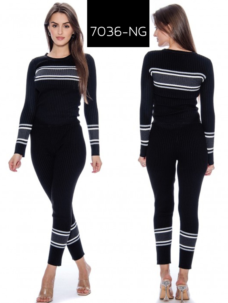[2007036NGL] Conjunto Sueter 7036 Negro-Gris (L)