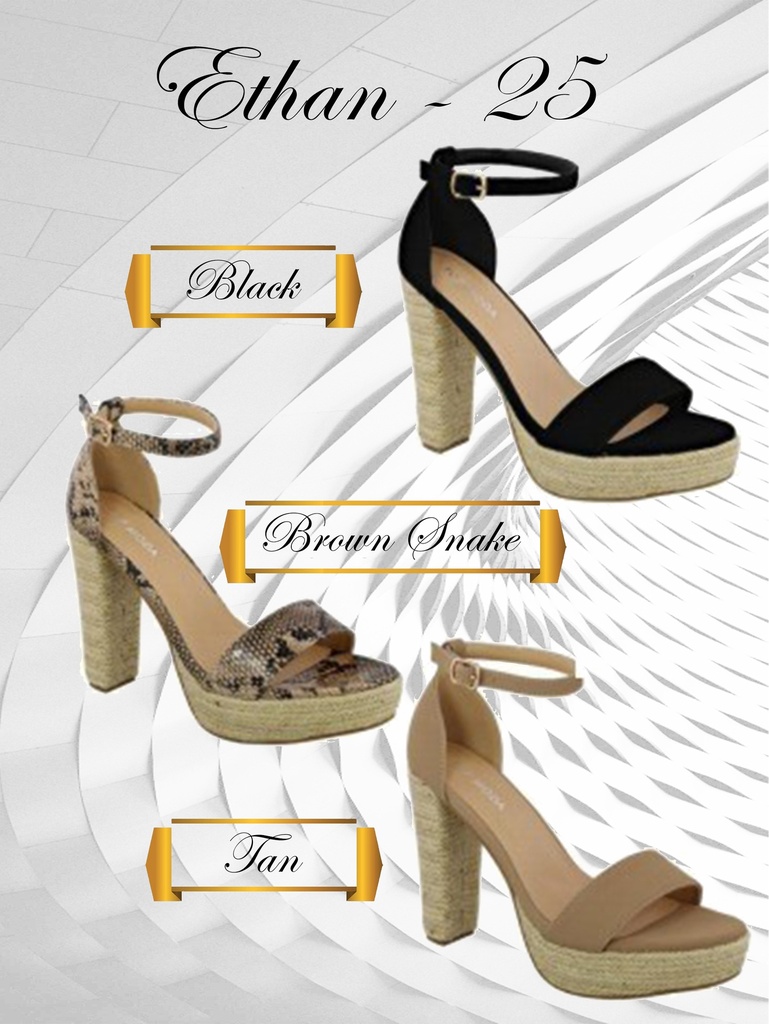 [200ETHAN25T7] Women's Tan Platform Ankle Strap Block Heel Heels Ethan-25 T (7)