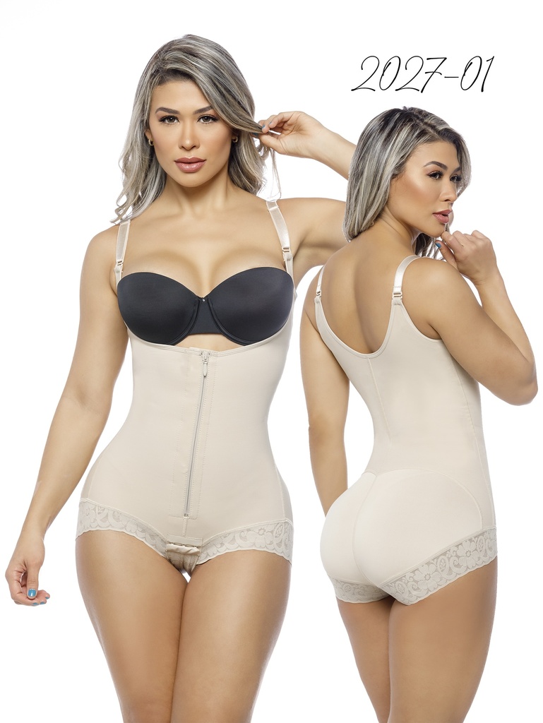 Faja Moldeadora Body con Brasier Integrado Beige para Mujer 2027-01 Beige