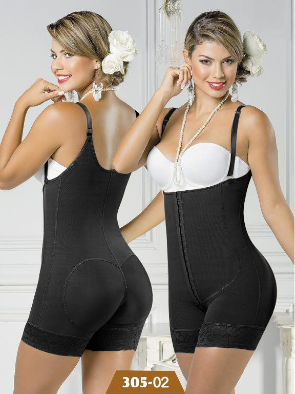 [230305L02] Women's Black Short Leg Body Shaper Shapewear Body Shaper 305-02 (L)