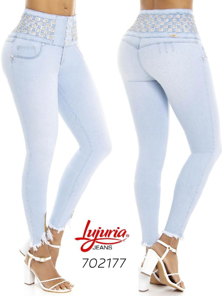 [243702177L01] Women's Light Blue Butt Lift Skinny Jeans 702177 (1)