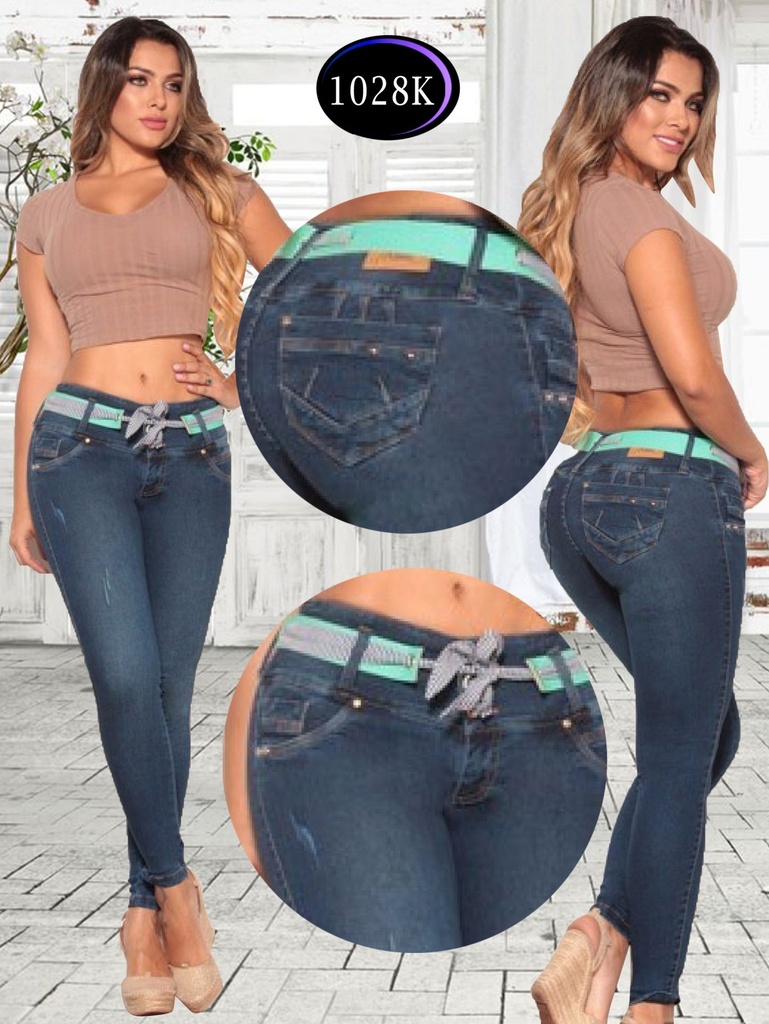 [2441028K01] Women's Dark Blue Butt Lift Skinny Jeans 1028K (1)