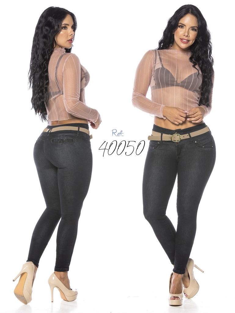 Women's Black Butt Lift Skinny Jeans 40050