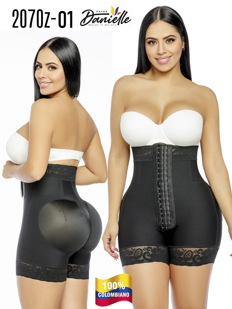 Women's Black High Waist Lace Hem Shaper Shorts Shapewear Body Shaper 2070Z-01