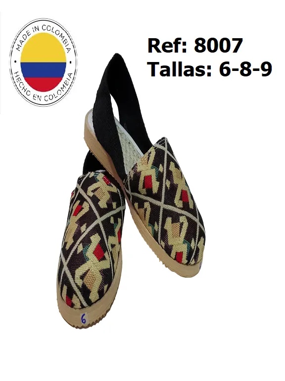 Women's Black & Beige Espadrilles 8007