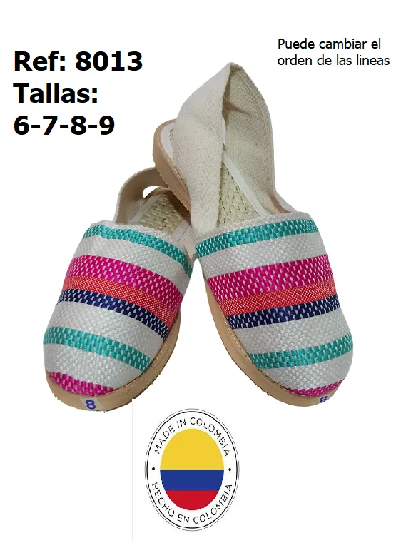 [36680137] Women's Pink & Teal Striped Espadrilles 8013 (7)