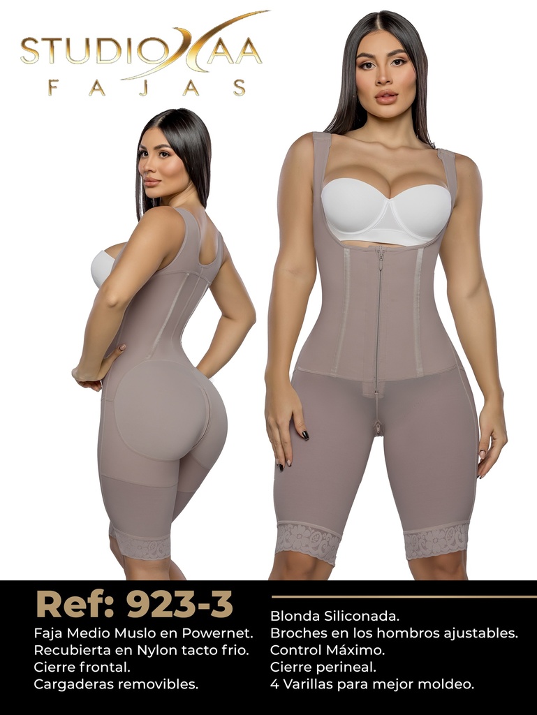 Faja Colombiana Powernet Studio AA 923 – Media Pierna, Cacao