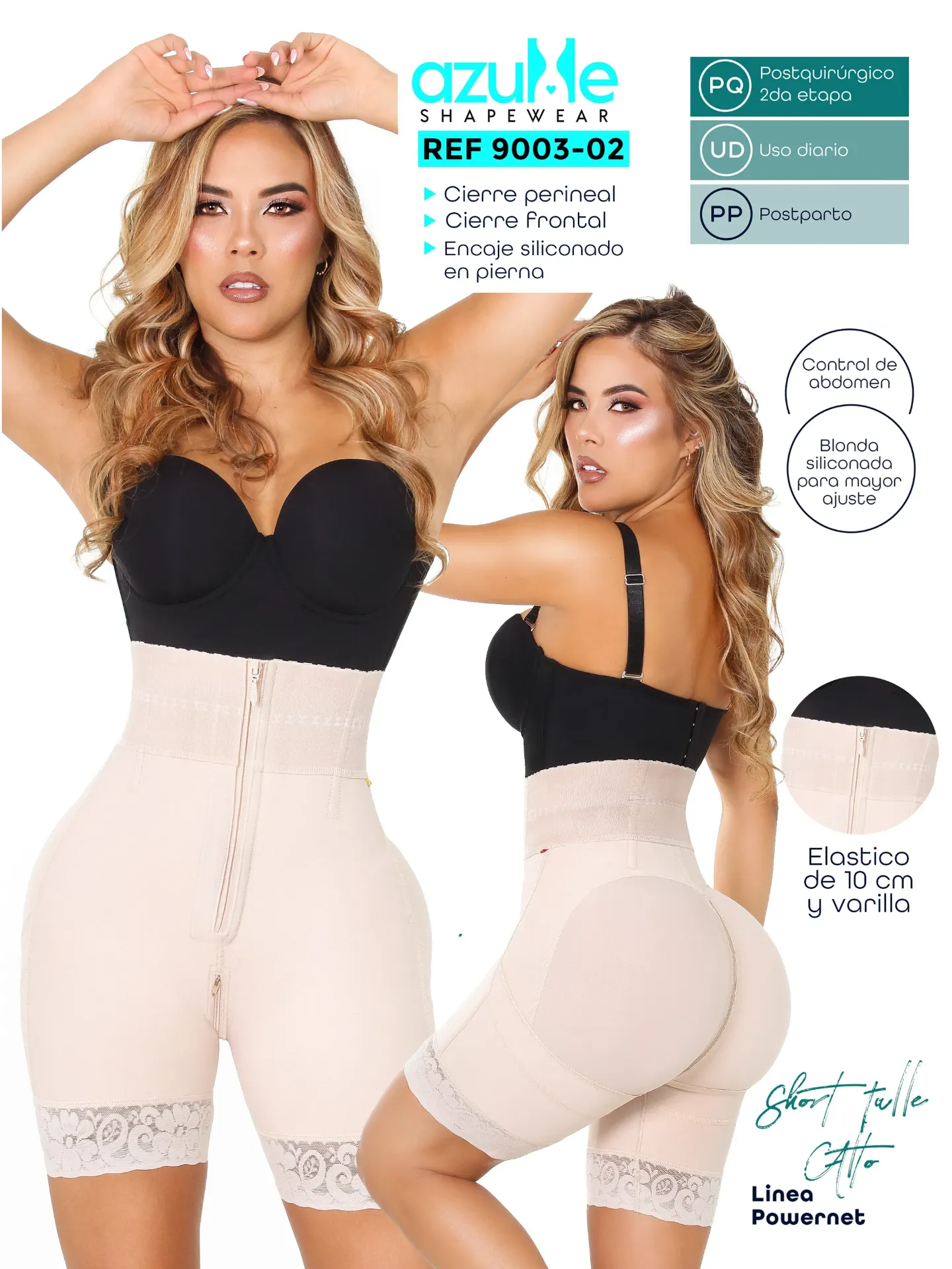 Women's Mocha High Waist Zip Shaper Shorts Shapewear Body Shaper 9005-02