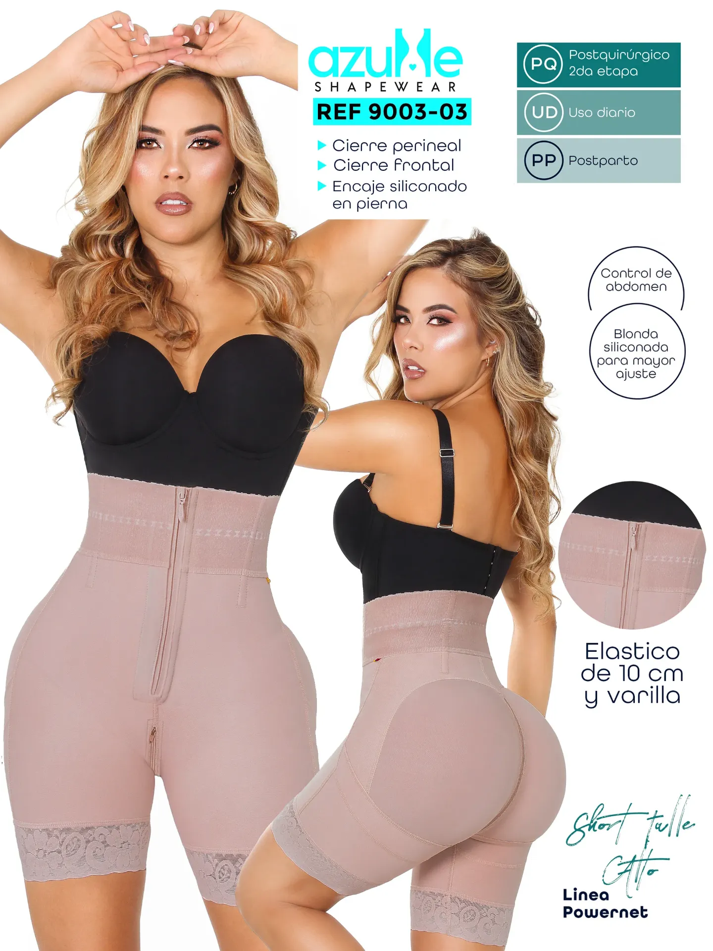 [3719003S03] Women's Mocha Mid-Leg Full Body Shaper with Bra Support Shapewear Body Shaper 9003-03 (S)