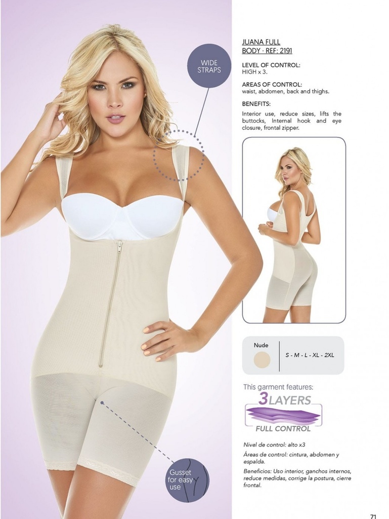 [1362191S] Panty Control De Cintura y Piernas Realza Gluteos