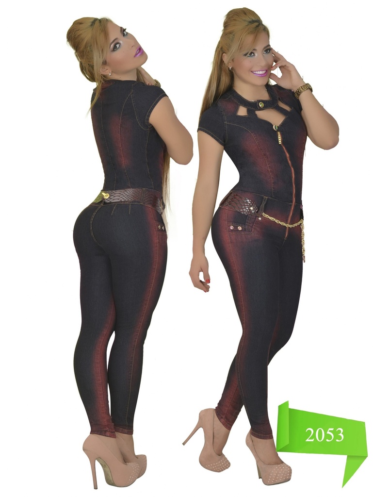 [102205301] Women's Black & Red Short Sleeve Cutout Neckline Jumpsuit 2053