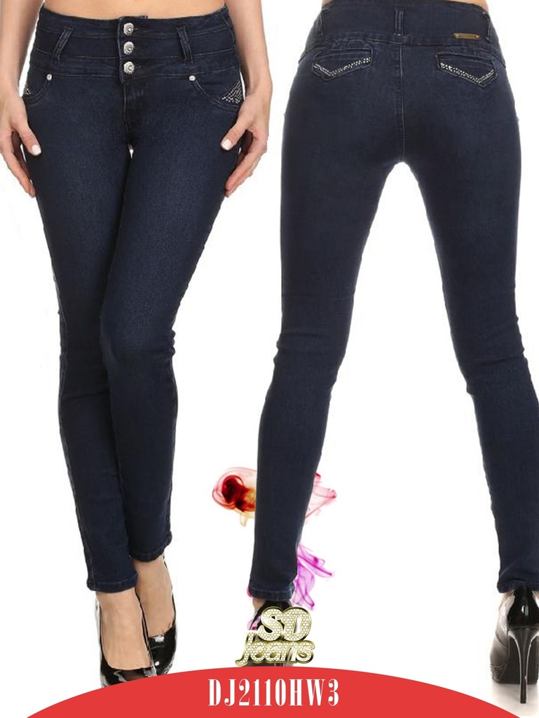 Women's Dark Blue High-Waisted Skinny Butt-Lifting Jeans – Silver Diva