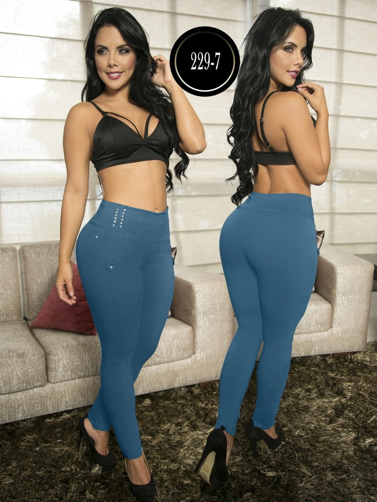 [107229701] Women's Teal Blue Casual Comfort Pants – Thaxx High-Waisted Skinny