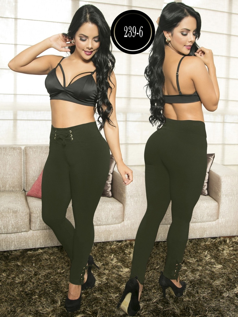 [107239601] Women's Dark Olive Green Casual Comfort Pants – Thaxx High-Waisted Skinny