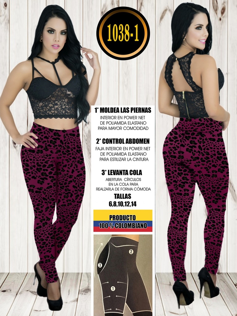 [1071038101] Women's Burgundy Leopard Printed High-Waisted Leggings 1038-1